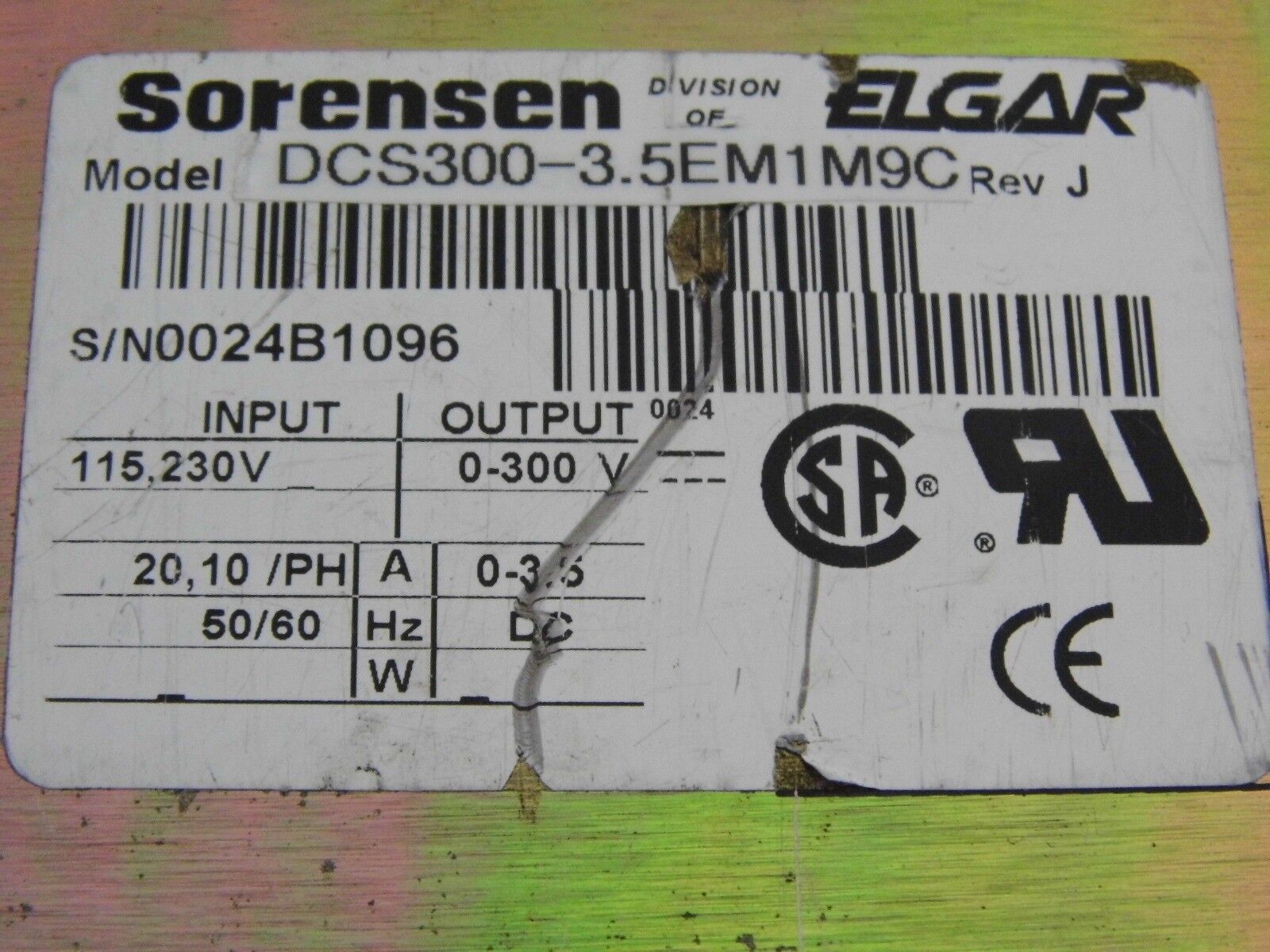 DCS300-3.5E M9C GPIB 300Vdc 3.5A (6 in stock) DCS300-3.5E M9C GPIB 300Vdc 3.5A (6 in stock)